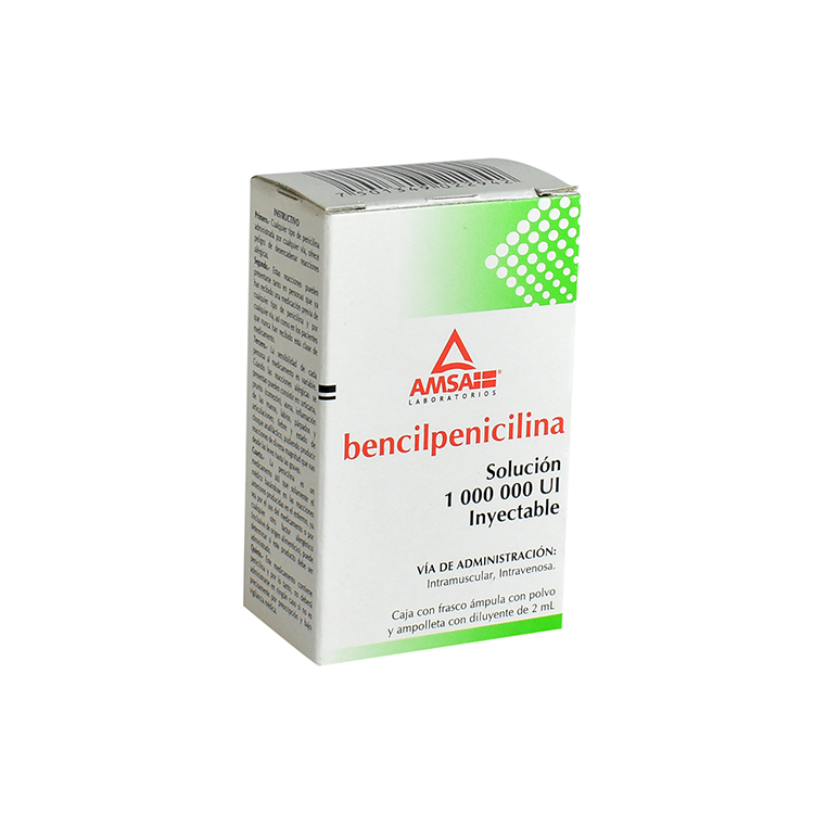 Bencilpenicilina Sodica Cristalina 1,000,000U INJ SOL 1 AMP 5ml,  Penicillin